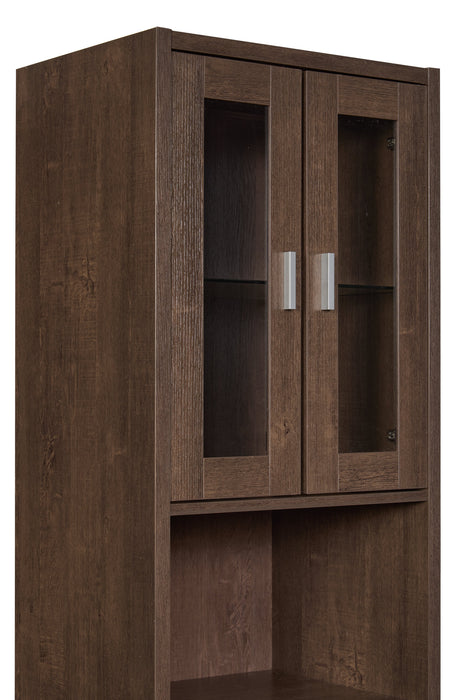 Meuble audio-vidéo Melody 3 pièces de 100\" avec rangement et système de gestion des câbles pour téléviseurs jusqu’à 65 po - brun