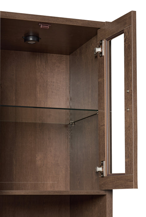 Meuble audio-vidéo Melody 3 pièces de 100\" avec rangement et système de gestion des câbles pour téléviseurs jusqu’à 65 po - brun