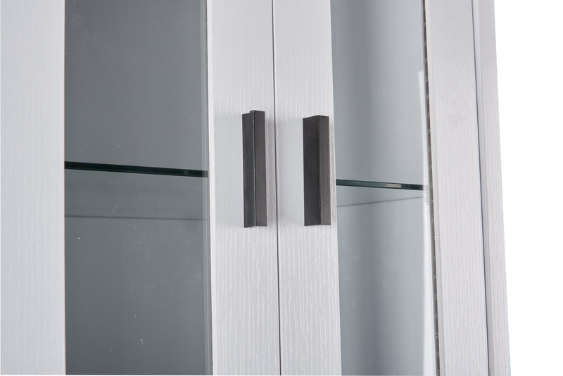 Meuble audio-vidéo Melody 3 pièces de 100 po avec rangement et système de gestion des câbles pour téléviseurs jusqu’à 65 po - blanc