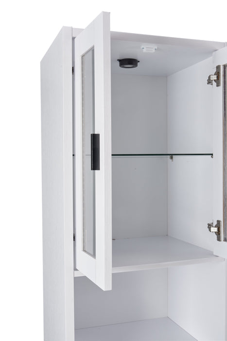 Meuble audio-vidéo Melody 3 pièces de 100 po avec rangement et système de gestion des câbles pour téléviseurs jusqu’à 65 po - blanc