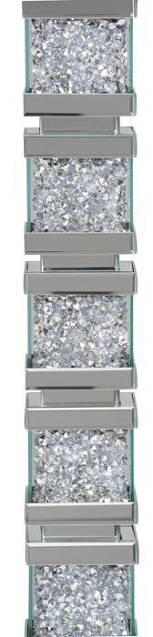 Lampe à pied somptueuse Memphis de 54,3 po avec verre, miroir et cristaux en acrylique