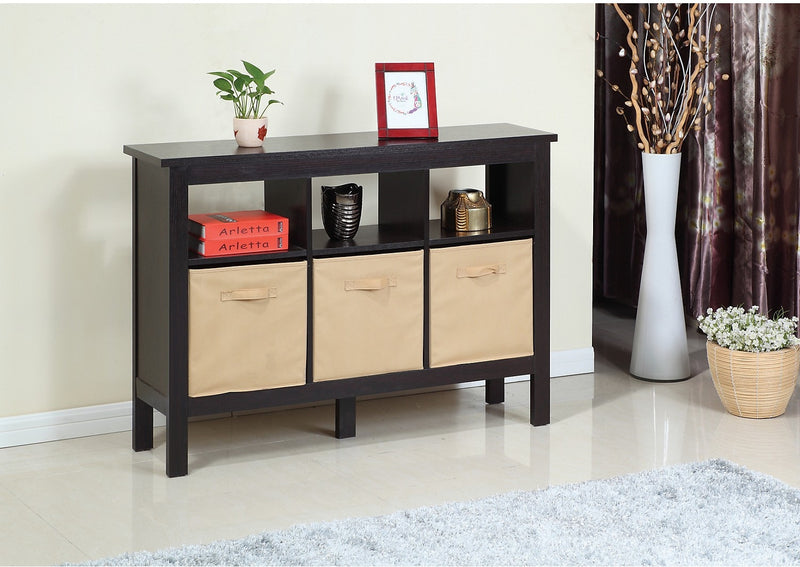 Table d’entrée Kimberly de 48 po avec 3 paniers - espresso