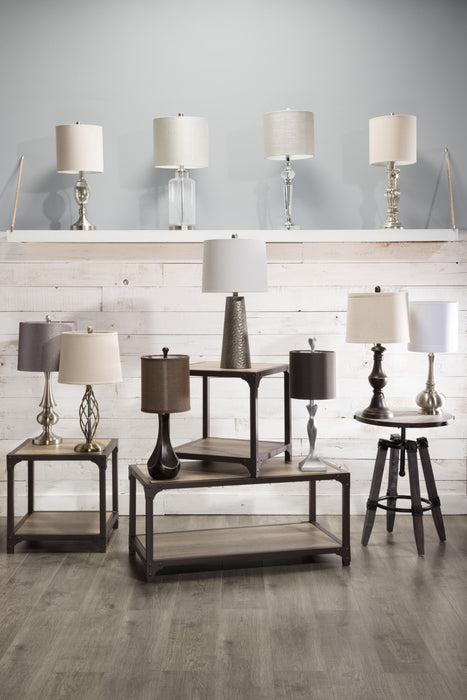 Lampe de table de 23 po nickel brossé