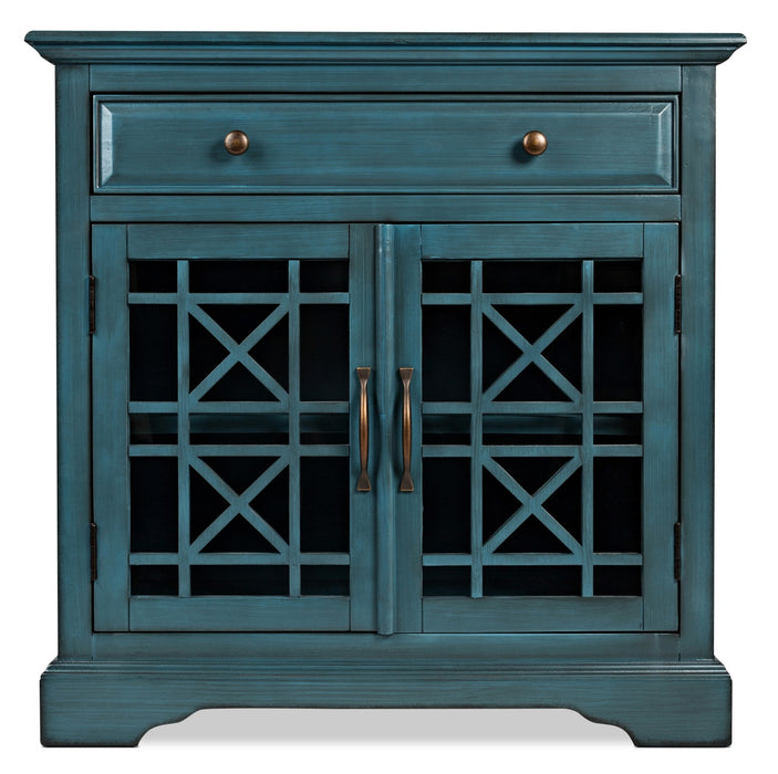 Armoire décorative Marseille de 32 po avec tiroir - bleu antique