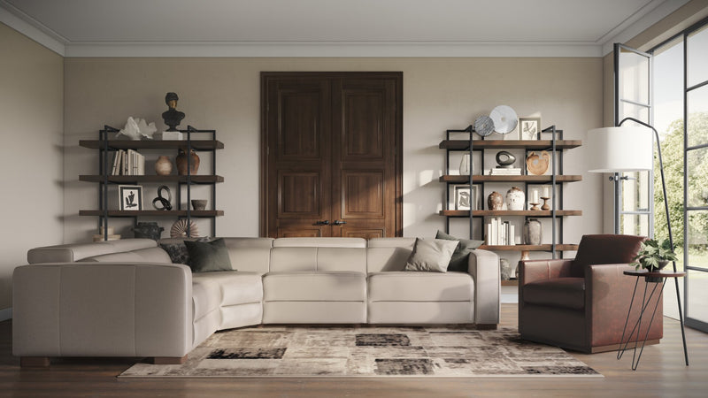 Sofa sectionnel à inclinaison électrique Modella 5 pièces - taupe 