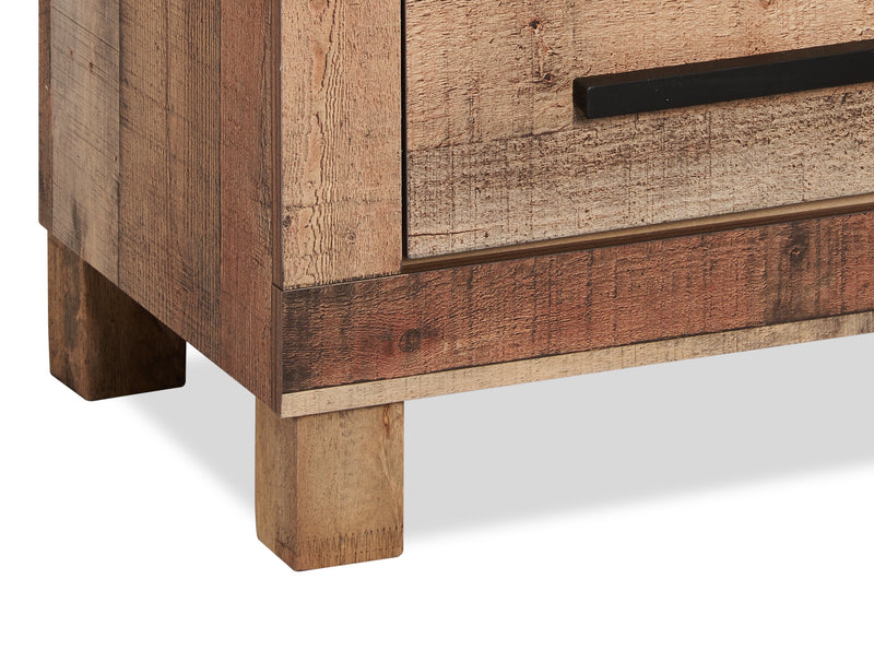 Table de nuit rustique Mojave de 21,5 po (L) x 22,9 po (H) à 2 tiroirs - brun naturel
