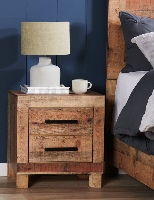 Table de nuit rustique Mojave de 21,5 po (L) x 22,9 po (H) à 2 tiroirs - brun naturel