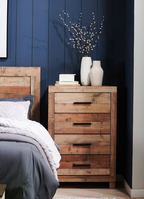 Commode verticale rustique Mojave de 31,4 po (L) x 47,3 po (H) à 4 tiroirs pour la chambre à coucher - brun naturel