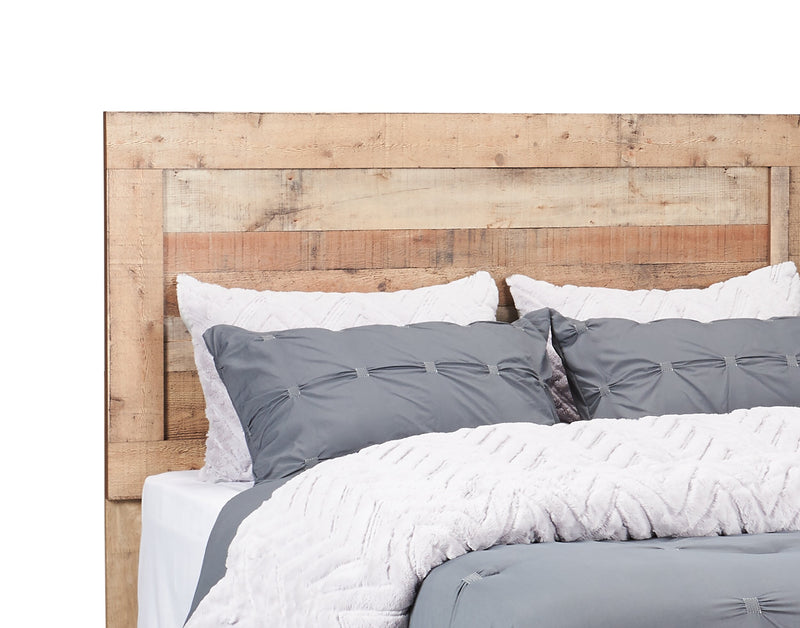 Ensemble de chambre à coucher Mojave 6 pièces rustique avec lit, commode, miroir et table de nuit, brun - format lit double