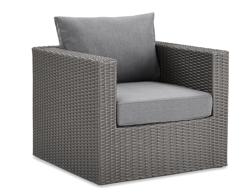 Ensemble Morris 10 pièces pour la terrasse à l’extérieur - osier en résine tressé à la main, résistant aux rayons UV et aux intempéries - gris
