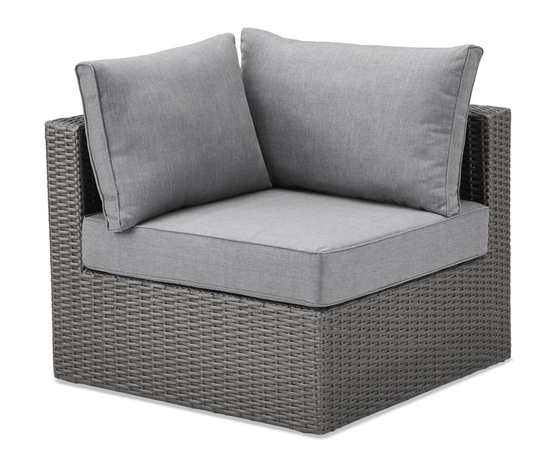 Ensemble Morris 10 pièces pour la terrasse à l’extérieur - osier en résine tressé à la main, résistant aux rayons UV et aux intempéries - gris