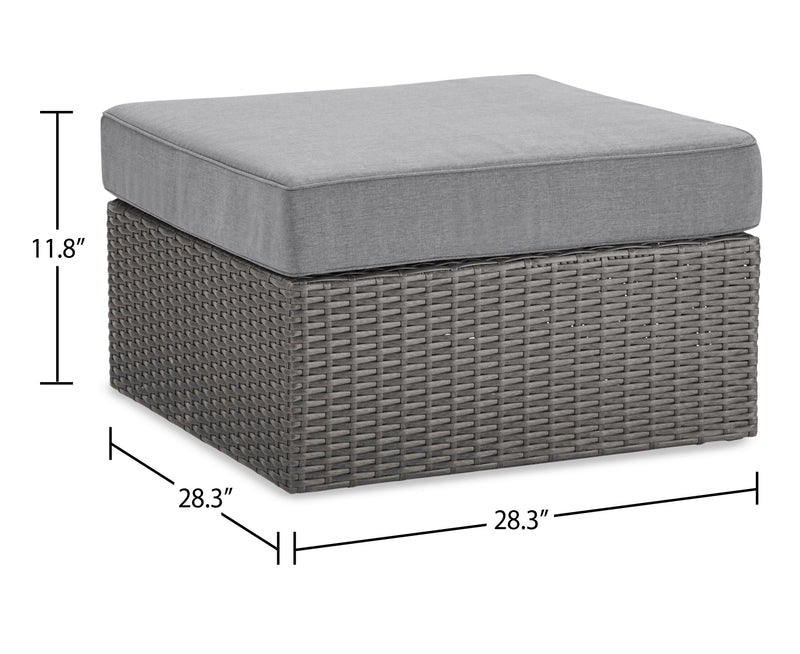 Ensemble Morris 10 pièces pour la terrasse à l’extérieur - osier en résine tressé à la main, résistant aux rayons UV et aux intempéries - gris