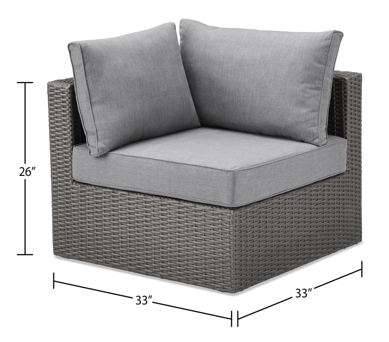 Ensemble Morris 10 pièces pour la terrasse à l’extérieur - osier en résine tressé à la main, résistant aux rayons UV et aux intempéries - gris