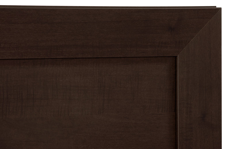 Lit plateforme Yorkdale fabriqué au Canada avec tête de lit et cadre de rangement à 12 tiroirs, brun - format lit double