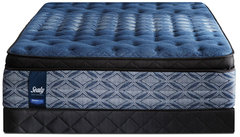 Ensemble semi-ferme Euro-plateau épais Mornington Posturepedic Performance Plus Sealy pour lit double