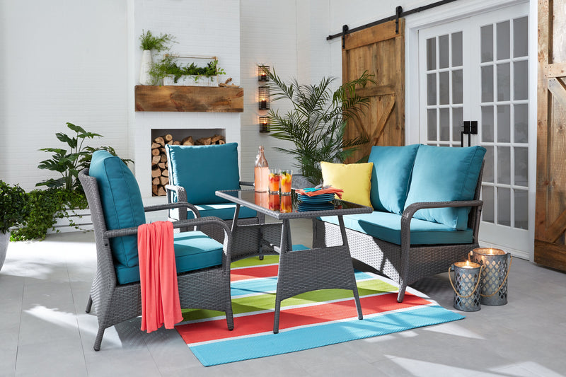 Ensemble de conversation Nassau 4 pièces - bleu