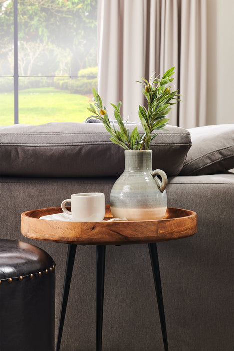 Table d'appoint ronde Nashik de 20 po - brune