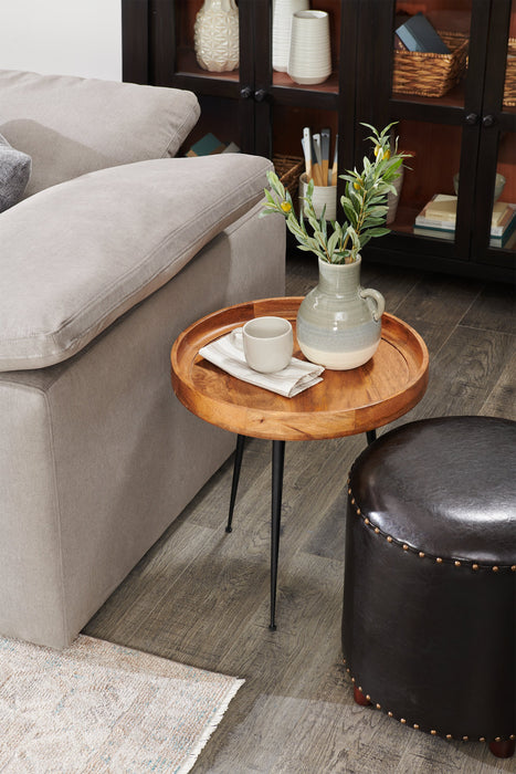 Table d'appoint ronde Nashik de 20 po - brune