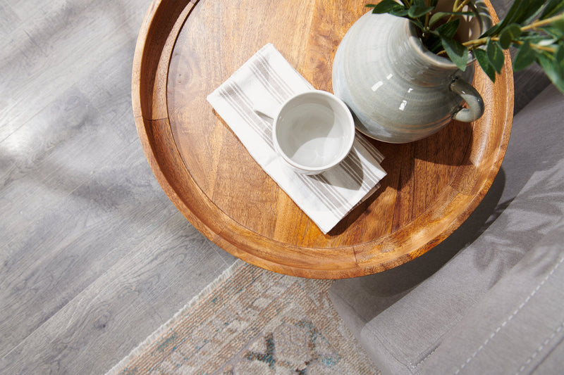 Table d'appoint ronde Nashik de 20 po - brune