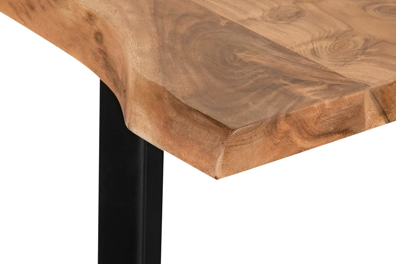 Table de bout rustique Agra de 24 po - brune et noire avec pattes en fer