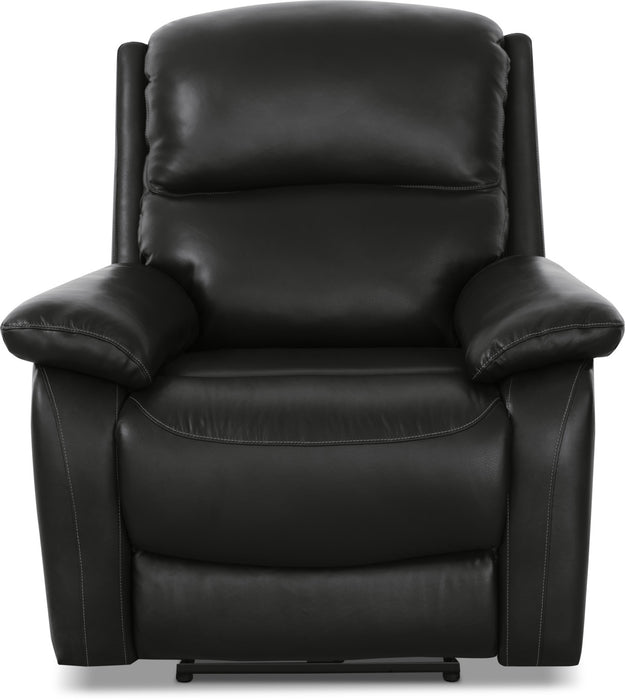 Fauteuil à inclinaison électrique Grove de 36 po en cuir véritable avec appuie-tête réglable - noir