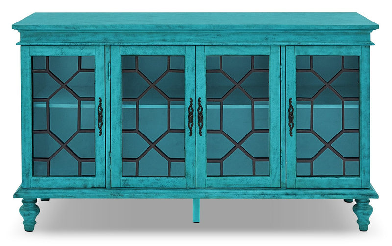 Armoire décorative Rigolet de 60 po avec 4 portes - bleue