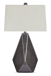 Lampe de table en céramique gris fumé