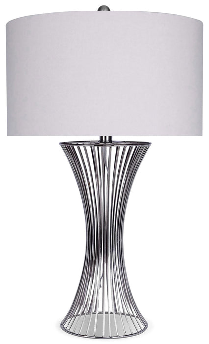 Lampe de table de style cage en nickel