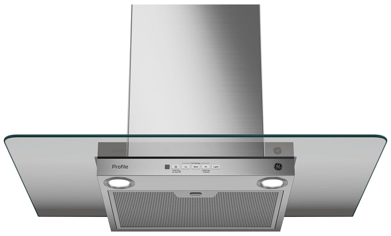 Hotte cheminée murale à pavillon en verre GE de 30 po - PVW7301SJSSC
