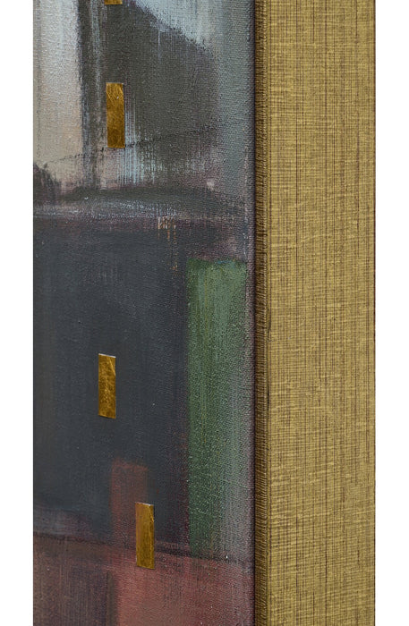 Ville abstraite sur toile encadrée - 40 po x 60 po 