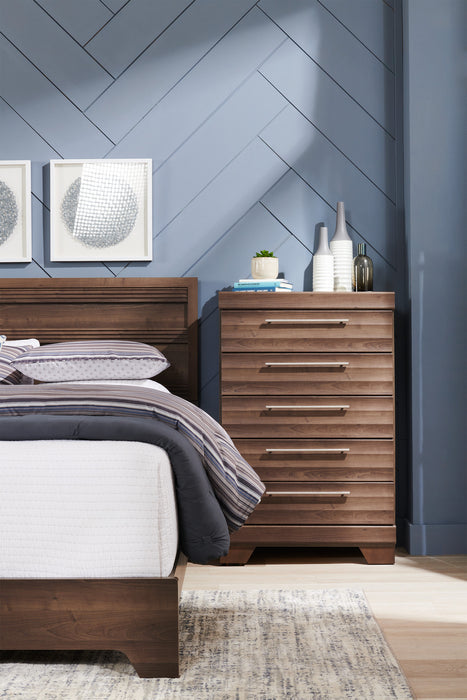 Commode verticale Olivia de 31 po (L) x 47,9 po (H) à 5 tiroirs pour la chambre à coucher, fabriquée au Canada - grise