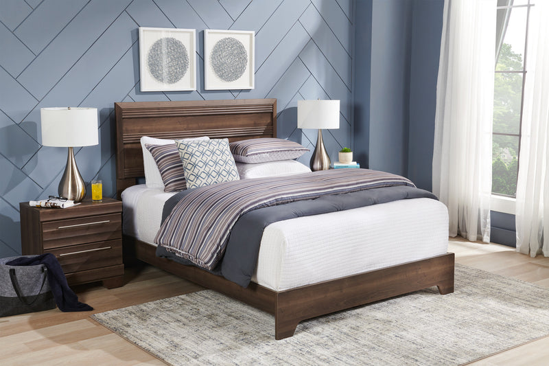 Table de nuit Olivia de 23,5 po (L) x 25,2 po (H) à 2 tiroirs, fabriquée au Canada - grise