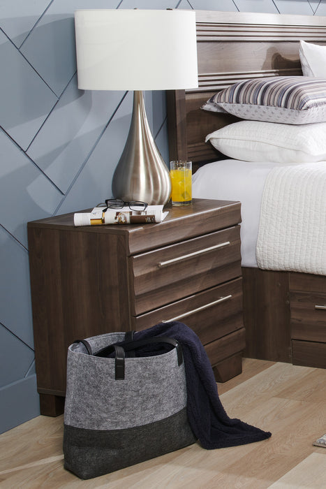 Table de nuit Olivia de 23,5 po (L) x 25,2 po (H) à 2 tiroirs, fabriquée au Canada - grise