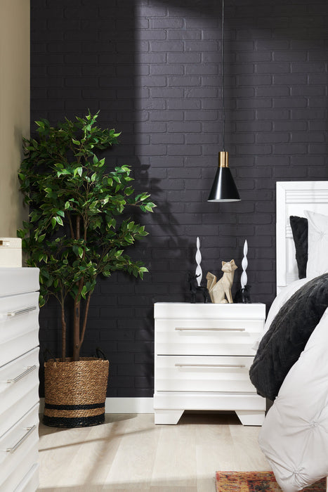 Table de nuit Olivia de 23,5 po (L) x 25,2 po (H) à 2 tiroirs, fabriquée au Canada - blanche