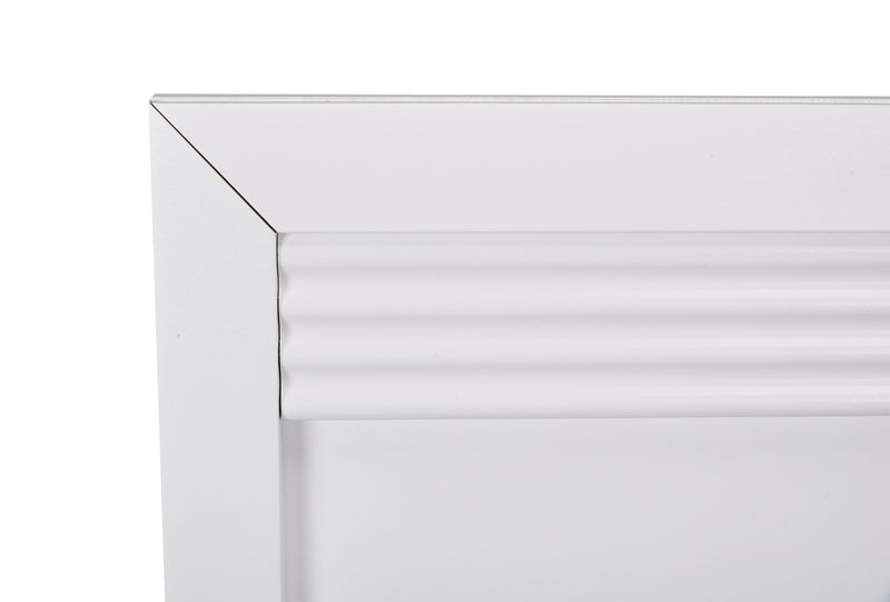 Lit à panneau Olivia fabriqué au Canada avec tête de lit et cadre de lit, blanc - format grand lit