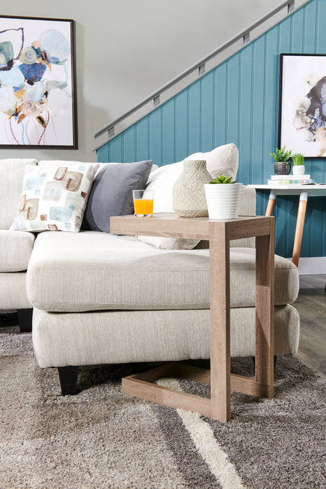 Table de fauteuil Orrie de 11,75 po en forme de C - taupe