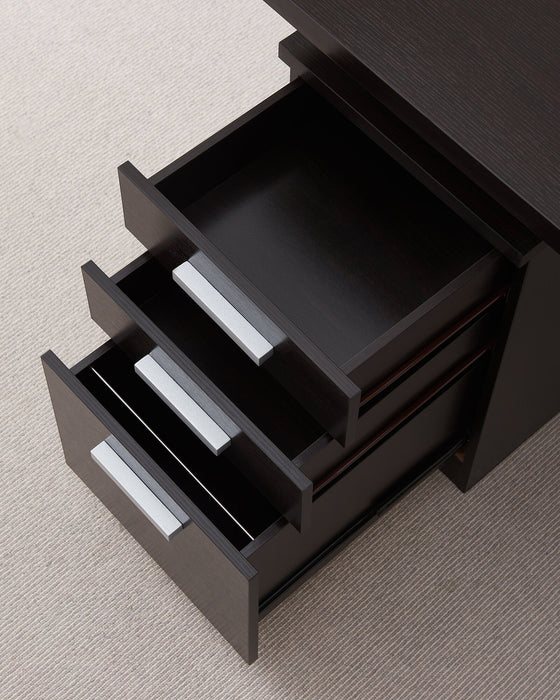 Bureau réversible Oscar de 47 po avec rangement - espresso
