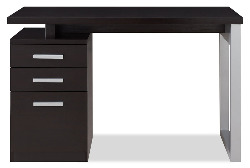 Bureau réversible Oscar de 47 po avec rangement - espresso