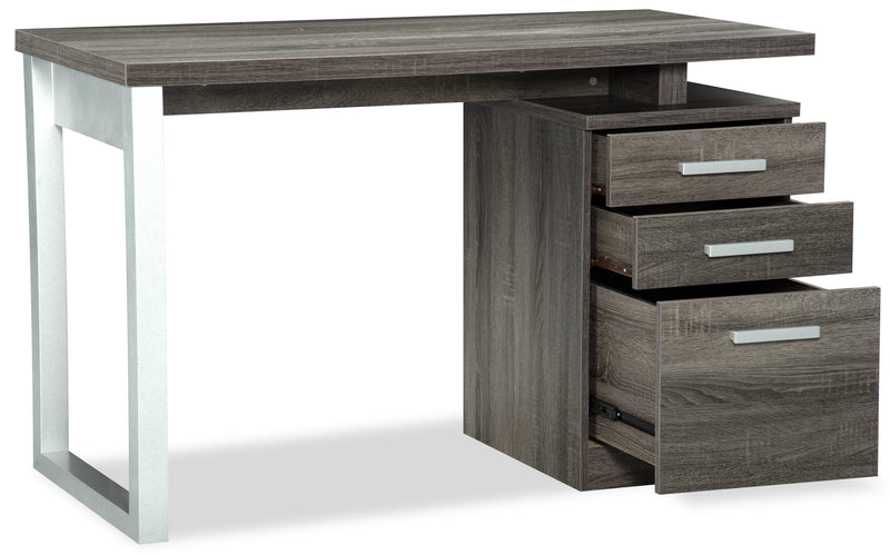 Bureau réversible Oscar de 47 po avec rangement - gris