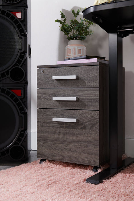 Classeur latéral Oscar de 15,75 po à 3 tiroirs - gris vieilli