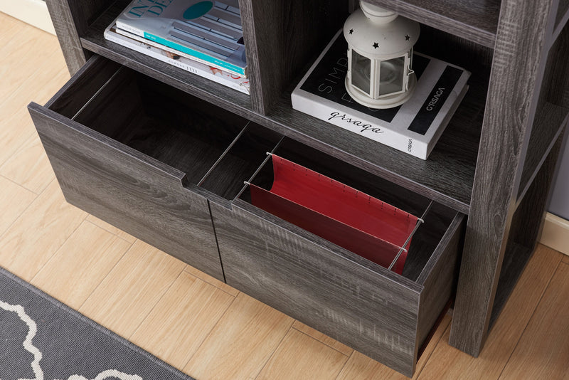 Bibliothèque Oscar Owen de 36 po avec tiroir et 6 tablettes - grise