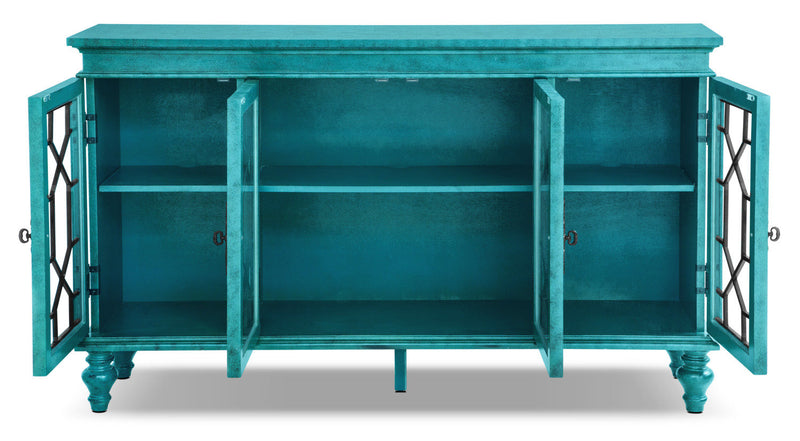 Armoire décorative Rigolet de 60 po avec 4 portes - bleue