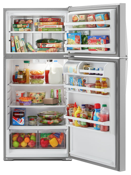 Réfrigérateur Whirlpool de 14 pi³ et de 28 po à congélateur supérieur - acier inoxydable monochrome - WRT134TFDM