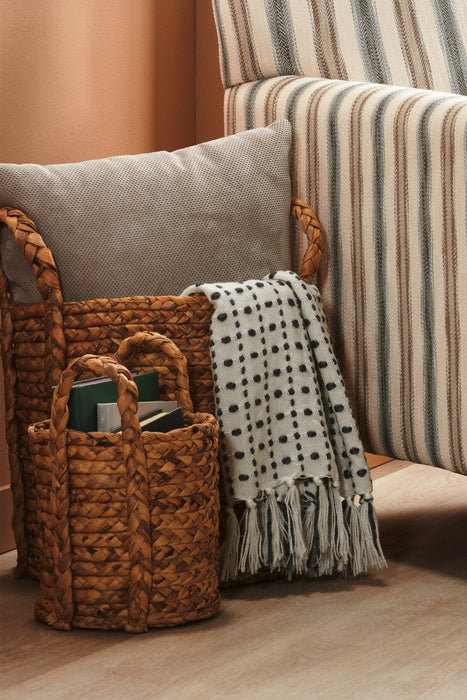 Coussin décoratif  en polyester texturé - Plush étain