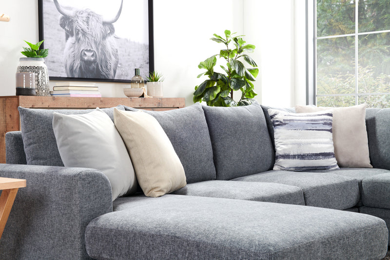 Coussin décoratif  en polyester texturé - Plush étain