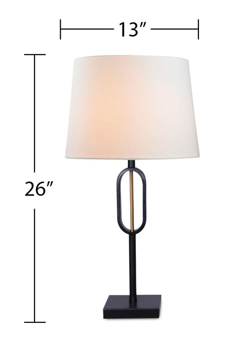 Ensemble 3 lampes Patsy noir mat avec touches dorées brossées, 2 lampes de table et 1 lampe à pied