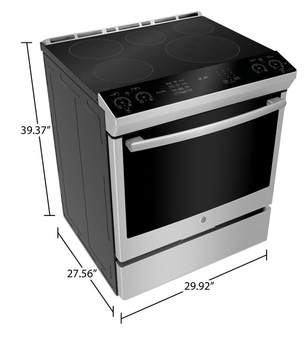 Cuisinière intelligente à induction Profile de 5,3 pi³ avec convection européenne véritable - acier inoxydable résistant aux traces de doigts - PCHS920YMFS