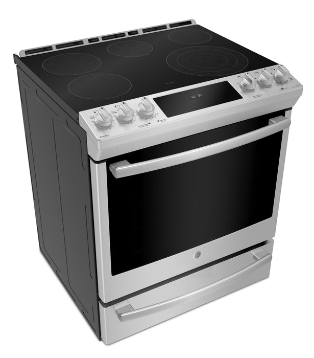 Cuisinière encastrée Profile de 5,3 pi³ avec tiroir de cuisson à 450 degrés et convection européenne véritable - acier inoxydable résistant aux traces de doigts - PCS940YMFS