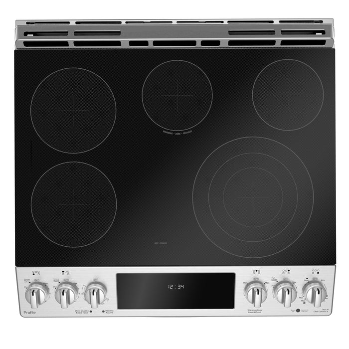 Cuisinière encastrée Profile de 5,3 pi³ avec tiroir de cuisson à 450 degrés et convection européenne véritable - acier inoxydable résistant aux traces de doigts - PCS940YMFS