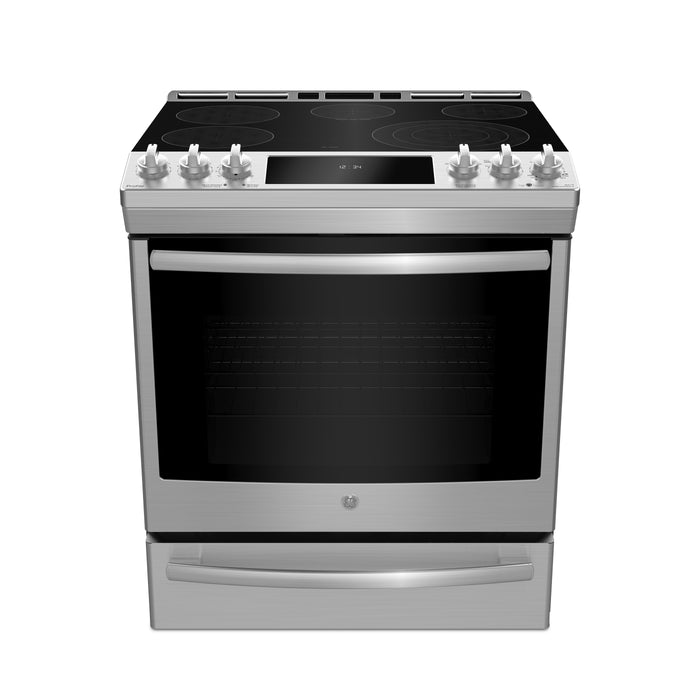 Cuisinière encastrée Profile de 5,3 pi³ avec tiroir de cuisson à 450 degrés et convection européenne véritable - acier inoxydable résistant aux traces de doigts - PCS940YMFS